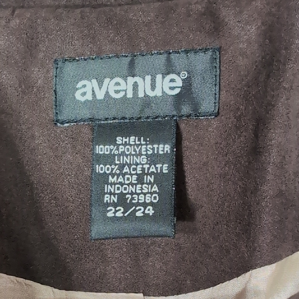 Avenue | Dark Brown Faux Suede Blazer Oversized Size 22/24 - Picture 5 of 7